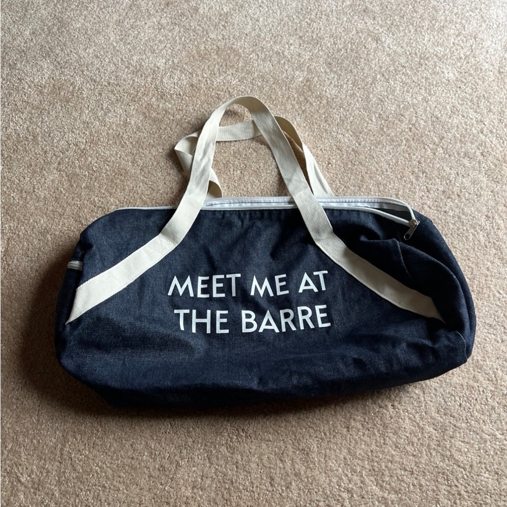Meet Me At The Barre Denim Gym Duffel Bag